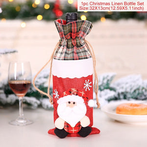 FengRise Christmas Decorations for Home Santa Claus Wine Bottle