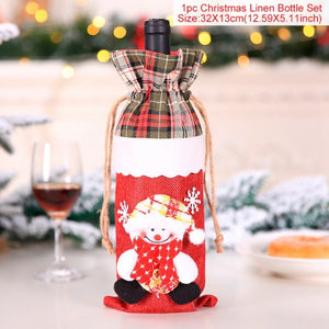 FengRise Christmas Decorations for Home Santa Claus Wine Bottle