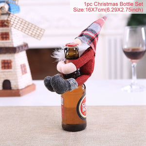 FengRise Christmas Decorations for Home Santa Claus Wine Bottle