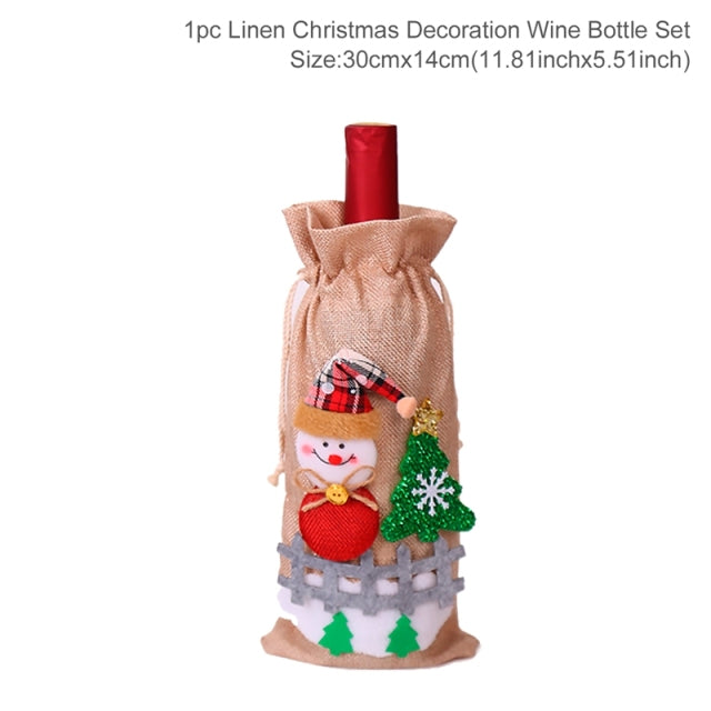 FengRise Christmas Decorations for Home Santa Claus Wine Bottle