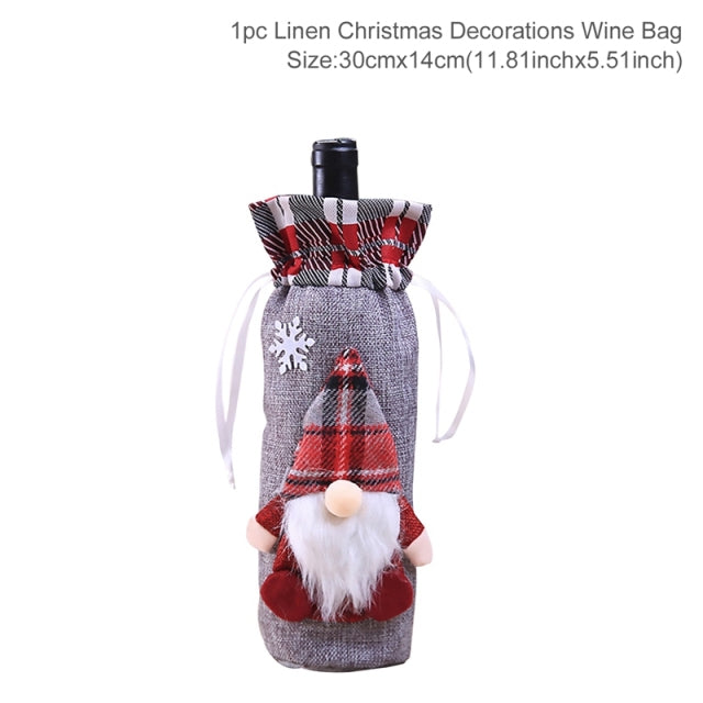 FengRise Christmas Decorations for Home Santa Claus Wine Bottle