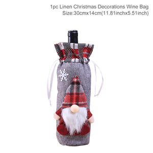 FengRise Christmas Decorations for Home Santa Claus Wine Bottle