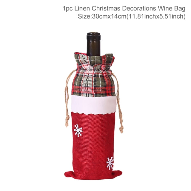 FengRise Christmas Decorations for Home Santa Claus Wine Bottle