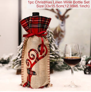 FengRise Christmas Decorations for Home Santa Claus Wine Bottle