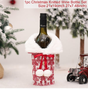 FengRise Christmas Decorations for Home Santa Claus Wine Bottle