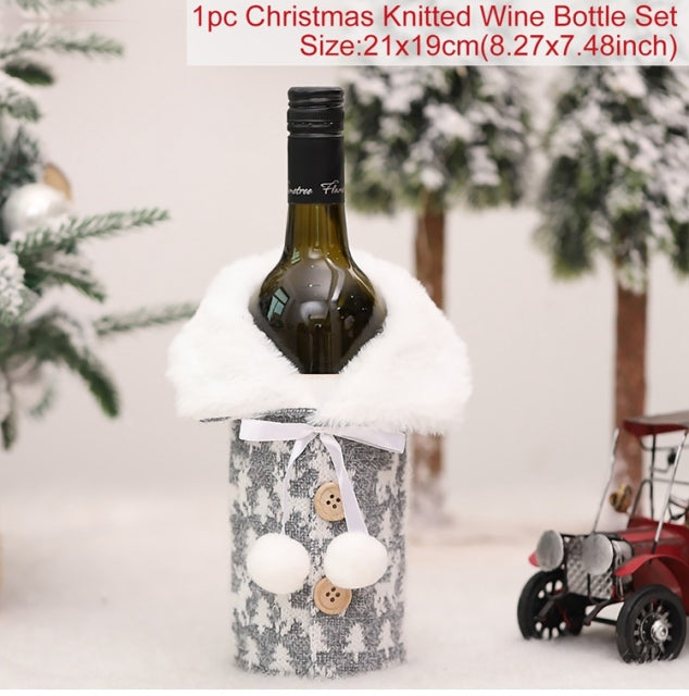 FengRise Christmas Decorations for Home Santa Claus Wine Bottle