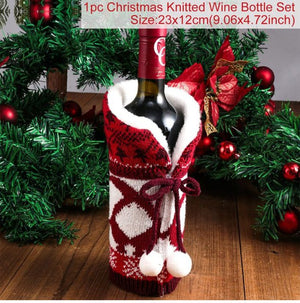 FengRise Christmas Decorations for Home Santa Claus Wine Bottle