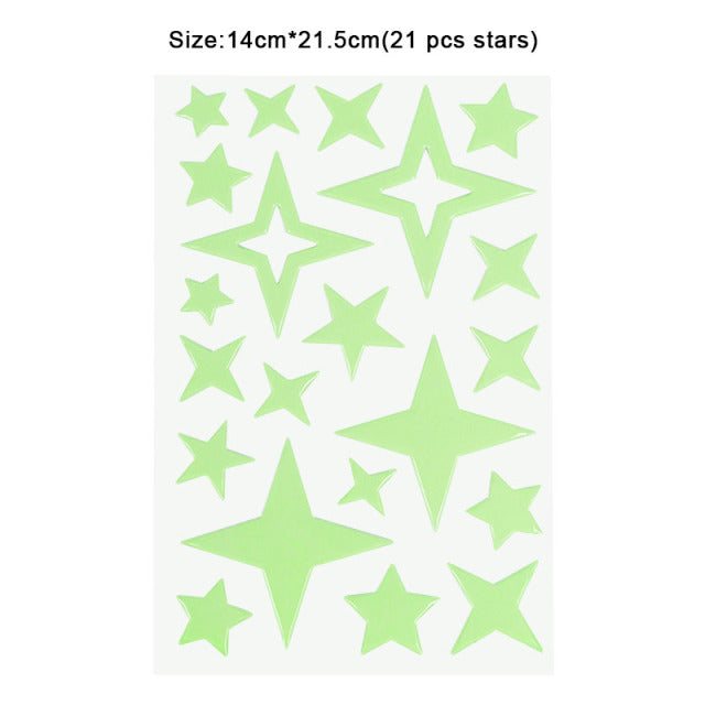 Luminous 3D Stars Dots Wall Sticker for Kids Room