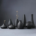 Black Ceramic Small Vase Home Decoration Crafts