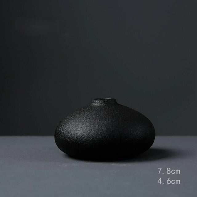 Black Ceramic Small Vase Home Decoration Crafts