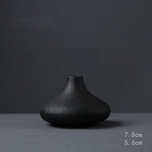 Black Ceramic Small Vase Home Decoration Crafts