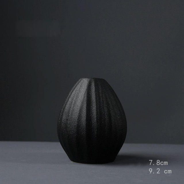 Black Ceramic Small Vase Home Decoration Crafts