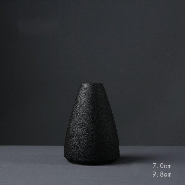 Black Ceramic Small Vase Home Decoration Crafts