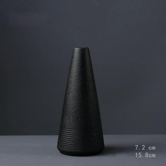 Black Ceramic Small Vase Home Decoration Crafts