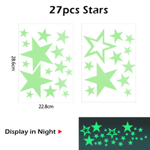 Luminous 3D Stars Dots Wall Sticker for Kids Room