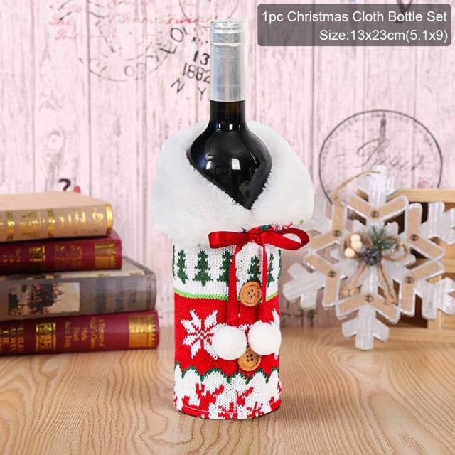 FengRise Christmas Decorations for Home Santa Claus Wine Bottle