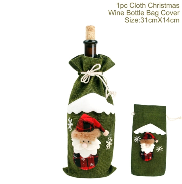 FengRise Christmas Decorations for Home Santa Claus Wine Bottle