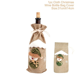 FengRise Christmas Decorations for Home Santa Claus Wine Bottle