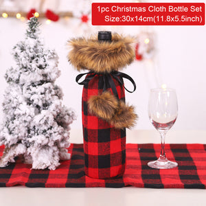 FengRise Christmas Decorations for Home Santa Claus Wine Bottle