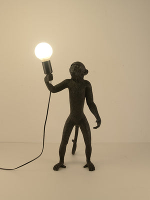 Modern Black Monkey Lamp Hemp Rope Pendant Lights