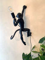 Modern Black Monkey Lamp Hemp Rope Pendant Lights