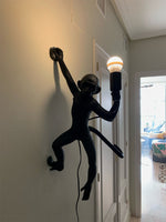 Modern Black Monkey Lamp Hemp Rope Pendant Lights