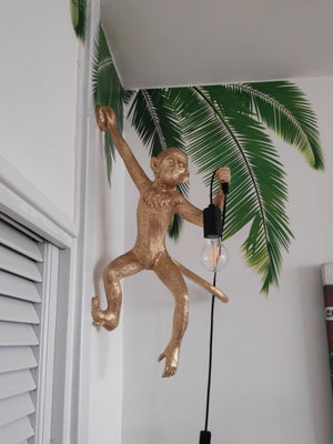 Modern Black Monkey Lamp Hemp Rope Pendant Lights