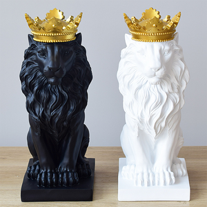 Lion Statues Crown Lion Sculpture Nordic Home Decor