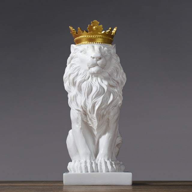 Lion Statues Crown Lion Sculpture Nordic Home Decor