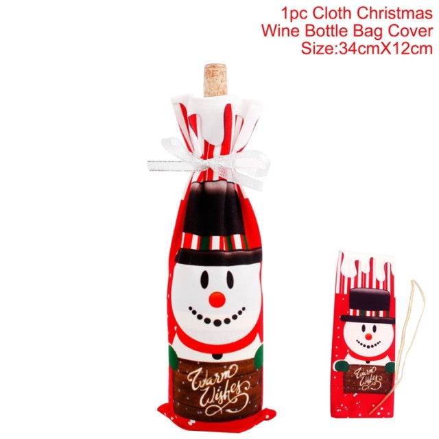 FengRise Christmas Decorations for Home Santa Claus Wine Bottle