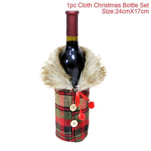 FengRise Christmas Decorations for Home Santa Claus Wine Bottle