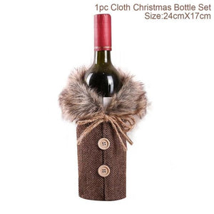 FengRise Christmas Decorations for Home Santa Claus Wine Bottle