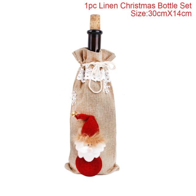 FengRise Christmas Decorations for Home Santa Claus Wine Bottle